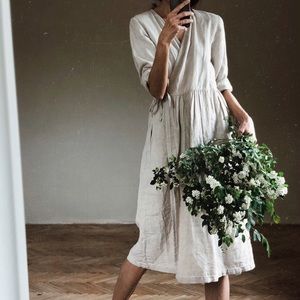 Linen Wrap Dress Handmade Simply Grey Life Copycat
